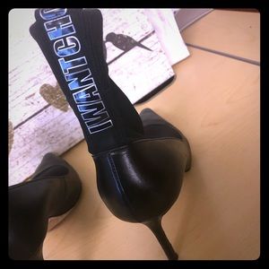 Beautiful pre-loved jimmy Choo sock boots Black,